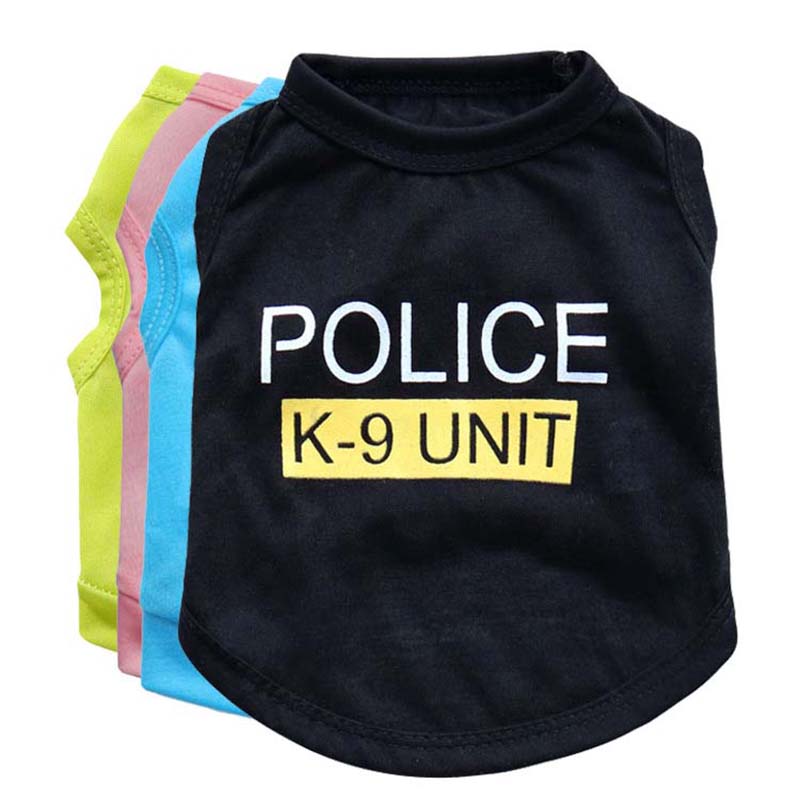 Pet Small Dog Solid Color Police Vest Puppy Cloth