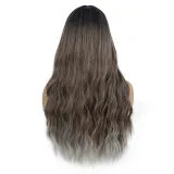 Women Long Wavy Hair Wigs Middle Parting Curly Wig