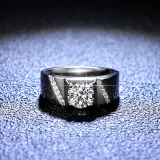 Sterling Silver Semi Pave Diamonds Solitaire Round Cut Sparking Moissanite Rings