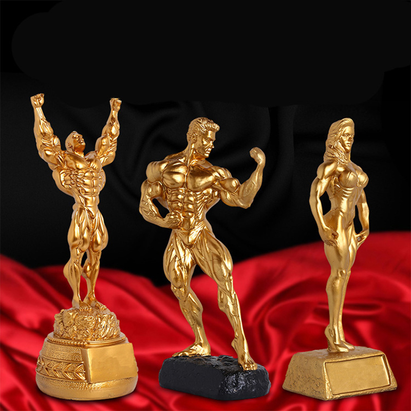 European Bodybuilding Competition Muscle Man Figure Sculpture Decoration Artwork Fitness Trophy
