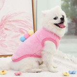 Pet Dog Cloth Coral Fleece Ice Cream Printed Keep Warm Puppy Winter Cloth