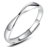 Couples Silver Zircon Fashion Jewelry Inlaid Diamond Adjustable Size Women Ring