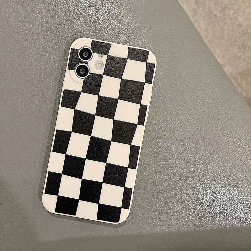 Black White Plaid Phone Case for iPhone13 12 11 Pro Max