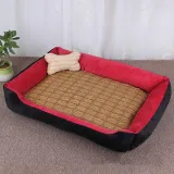 Printed Bone Sofa Bed Dog Kennel Pet Kennel with Mat
