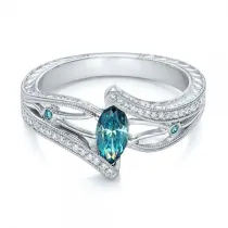 Silver Zircon Topaz Women Ring Eternity Engagement Wedding Band With Gift