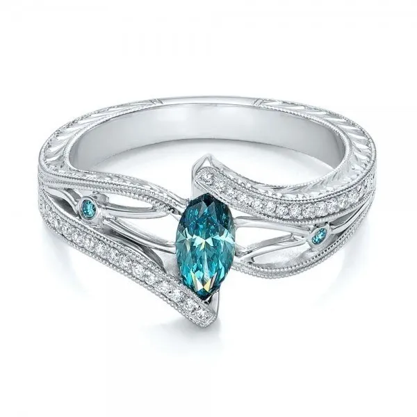 Silver Zircon Topaz Women Ring Eternity Engagement Wedding Band With Gift