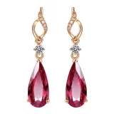 Red Crystal Drop Pendant Chain Jewelry Necklaces Women Rings Jewelry Sets