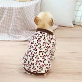 Pet Dog Cloth Fleece Leopard Printed Keep Warm Puppy Winter Cloth