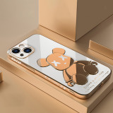 Cartoon Electroplated Bear Phone Case for iphone13 12 11 Pro Max