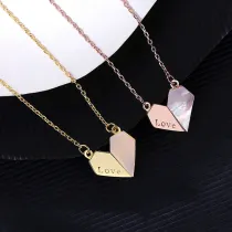 18K White Gold Heart Pendant Necklace