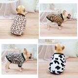 Pet Dog Cloth Fleece Leopard Printed Keep Warm Puppy Winter Cloth
