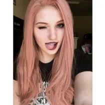 Women Lala Mixed Peach Pink Synthetic Lace Front