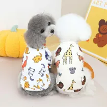 Pet Cat Dog Cloth Cute Animals Printed Casual Shirt Cloth