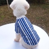 Pet Dog Cloth Stripe Round Collar Puppy Vest