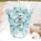 Pet Dog Cloth Bulldog Cute Polka Dot Bear Puppy Cloth with Pocket