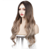 Women Wavy Brown Blonde Hot Mini Lace Front Wig