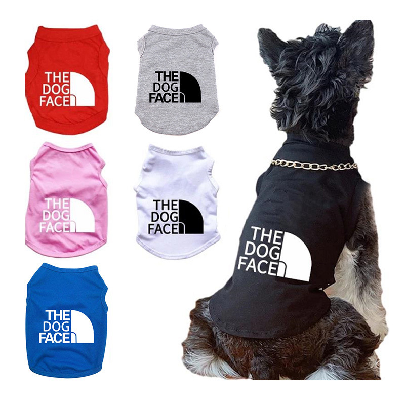 Pet Dog Shirts Clothes The Dog Face Slogan Vest For Summer