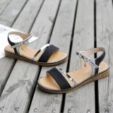 Women Sequins Macthing Color Casual Flat Summer Sandals