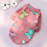Pet Dog Cloth Pink Cute Cat Printed Pullover Shirt Puppy Cloth