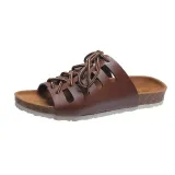 Women Open Toe Cross Tie Hollow Out Flat Sandal Slipper