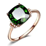 Emerald Cube Pendant Chain Jewelry Necklaces Women Rings Jewelry Sets