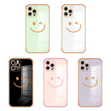 Electroplating Side Smiling Face Drop Proof Phone Case for iPhone13 12 11 Pro Max