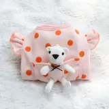 Pet Dog Cloth Bulldog Cute Polka Dot Bear Puppy Cloth with Pocket