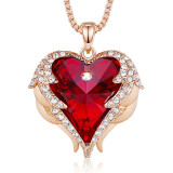 Sterling Silver Heart Gemstone Pendant Necklace