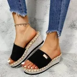 Women Platform Wedges Peep Toe Fashion Slides Beach Sandal Slipper