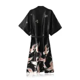 Women 4 Pieces Satin Silk Sleepwear Sleep Dress and Rove Pajamas Set
