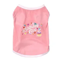 Pet Dog Cat Cloth Happy Birthday Pink Vest Puppy Cloth