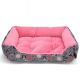 Fannel Canvas Geometric Rectangle Dog Bed Pet Bed