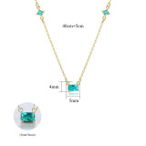 18K White Gold Radiant Cut Emerald Pendant Necklace