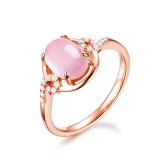Rose Gold Fashion Jewelry Inlaid Diamond Adjustable Size Women Ring