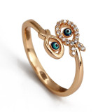 Rose Gold Zircon Eye Of The Demon Moon Jewelry Inlaid Diamond Adjustable Size Women Ring