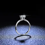 Sterling Silver Pave Zirconia Solitaire Round Cut Diamonds Rings