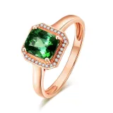 Emerald Clover Pendant Chain Jewelry Necklaces Women Rings Jewelry Sets