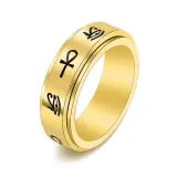 Silver Cross The Eye Sign Of Horus Rotation Women Ring