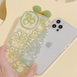 Printed Tigers Drop Proof Phone Case for iPhone13 12 11 Pro Max with Bowknot