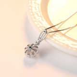 Sterling Silver Snowflake Zirconia Pendant Necklace