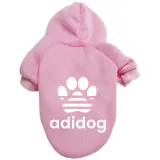 Pet Dog Hoodie Pure Color Clothes Adidog Slogan Paw Printed Warm Sweater