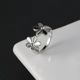 Hollow Out Exaggerated Plain Finger Ring Classic Vintage Handmade Flower Ring