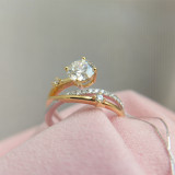 18k Gold White Gold Diamond Vine Ring For Women