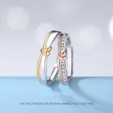 Silver Permanent Knot With A Small Niche Of Simple Rings Adjustable Ring INS Style