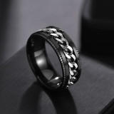 Men Silver Chain Fashion Jewelry Inlaid Women Ring