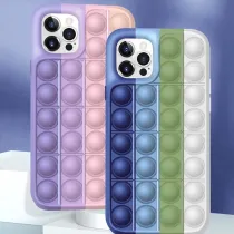 Pop It Fidget Toys Rainbow Soft Silicone iPhone Case For iPhone 12 11 Pro Max 11