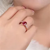 Blue Zircon Silver Fashion Jewelry Inlaid Diamond Adjustable Size Women Ring