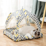 Flowers Geometric Detachable Washable Breathable Tent Dog Cat Pet Kennel
