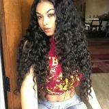 Women Wavy Synthetic Wig High Temperature Silk Deep Middle Long Small Curly Hair Wigs