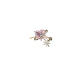 Exquisite Lovely Pink Crystal Love Open Ring Fashion Zircon Tiny Heart Ring